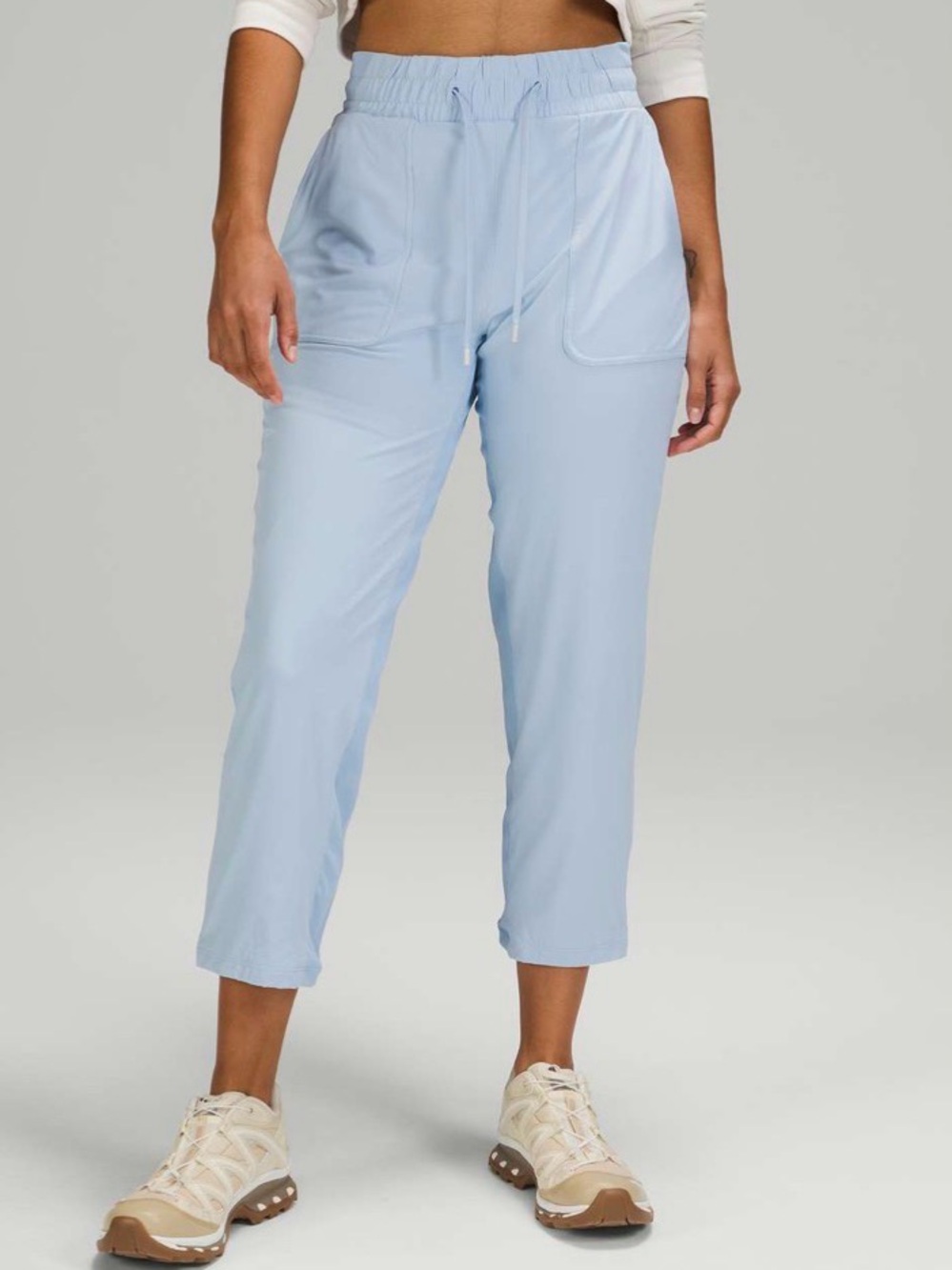 Lululemon Size 12 Beyond the Studio Crop Pants Blue Linen